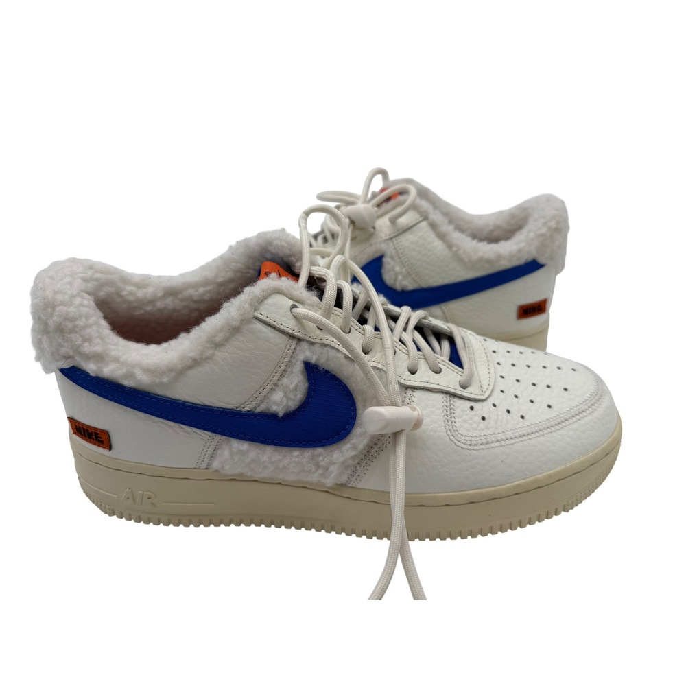 Nike Air Force 1 07 Premium Sherpa Fleece Womens 9.5 Sail Blue DO6680-100 EUC